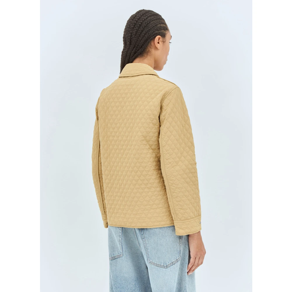 Burberry Geruite Omkeerbare Gewatteerde Jas Beige Dames