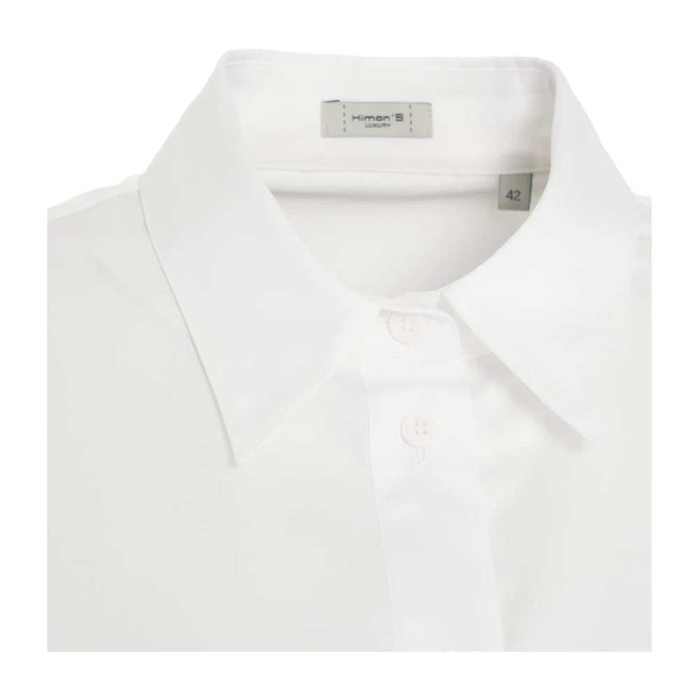 Himon's Elegante Witte Blouse met Driekwart Mouwen White Dames