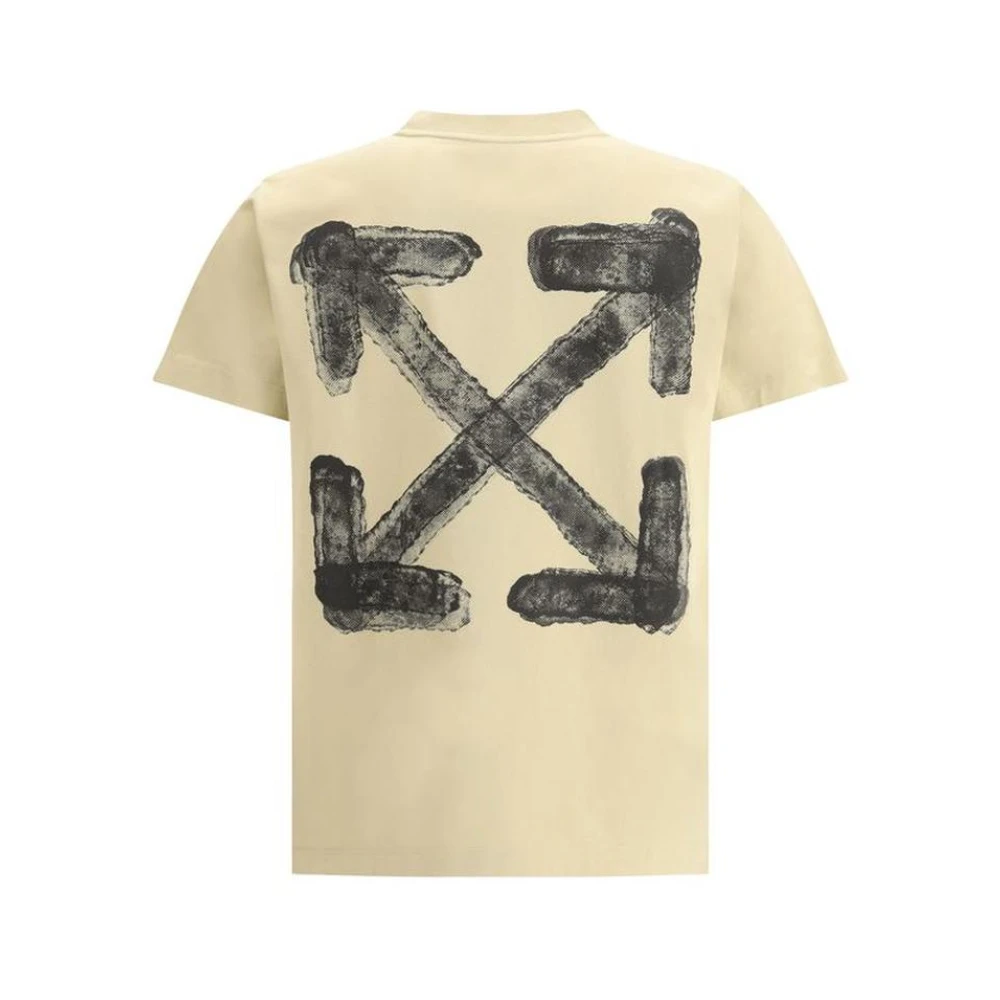 Off White Spray Arrow T-shirt Beige Heren