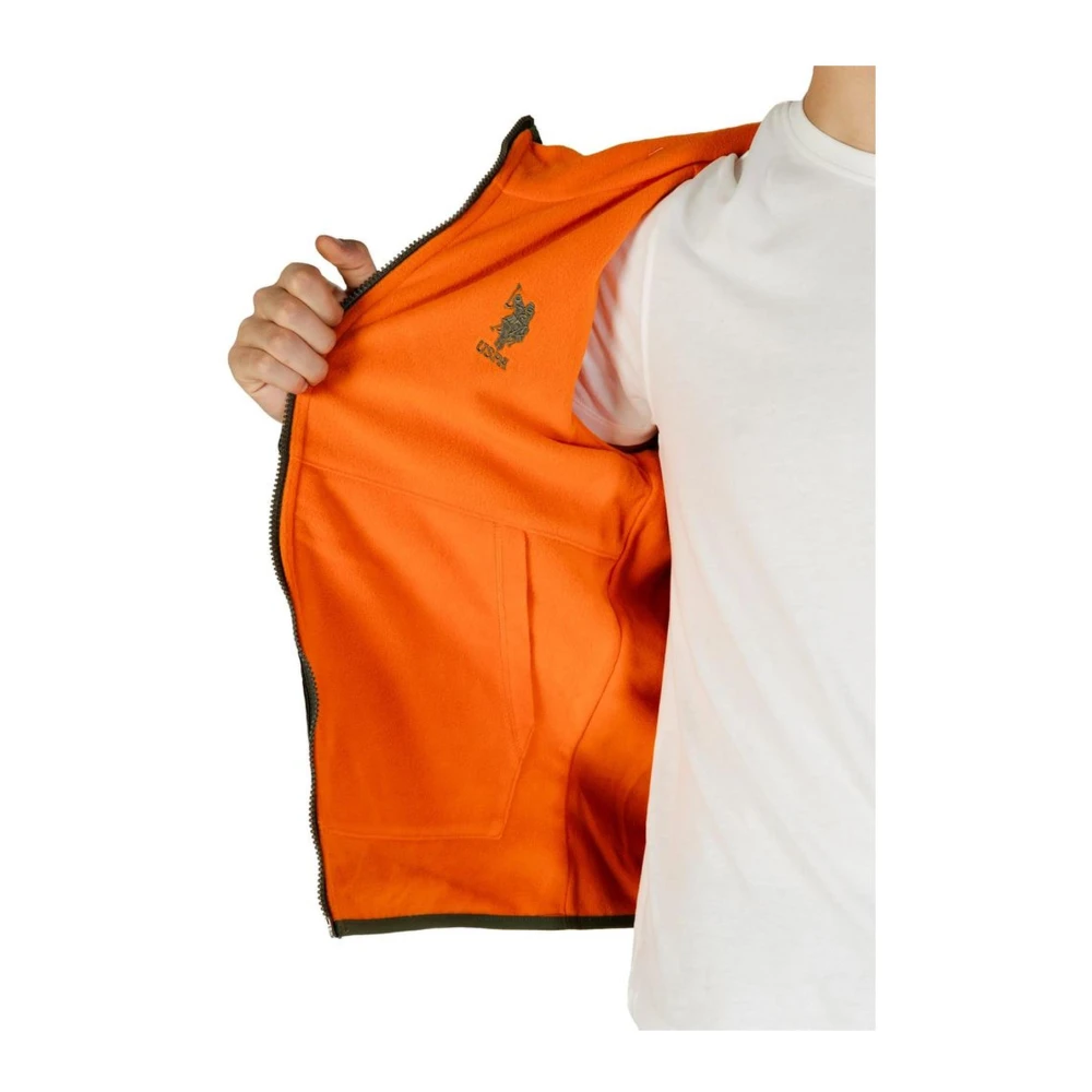 U.s. Polo Assn. Groene Polyamide Volledige Rits Jas Green Heren