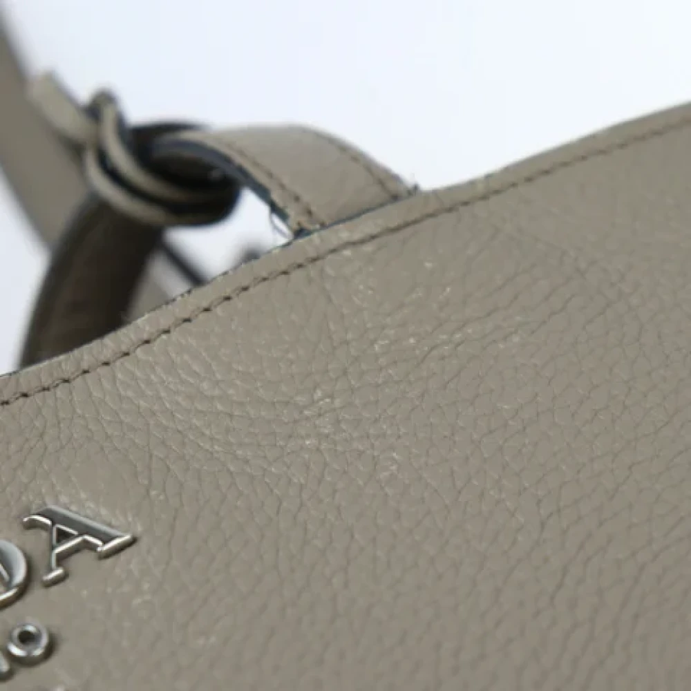 Prada Vintage Pre-owned Leather handbags Beige Dames
