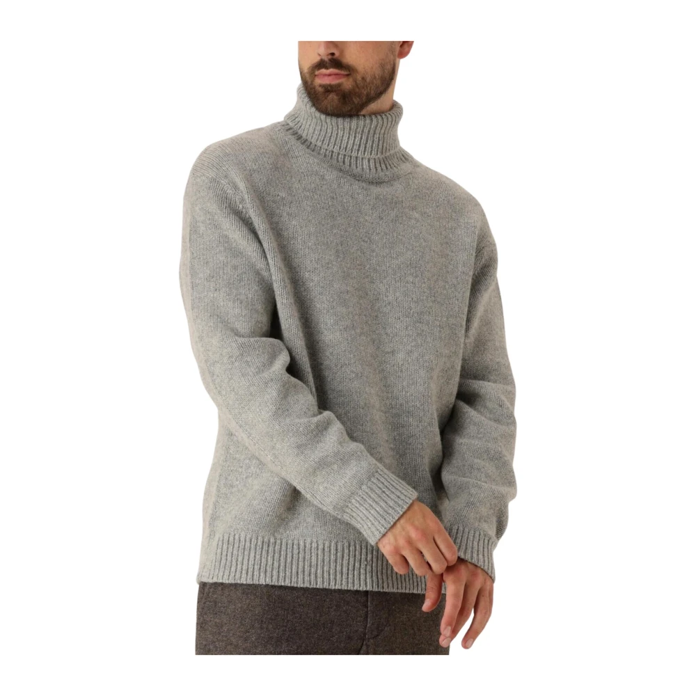 SELECTED HOMME Heren Truien & Vesten Slhcody Ls Knit Relaxed Roll Neck Grijs