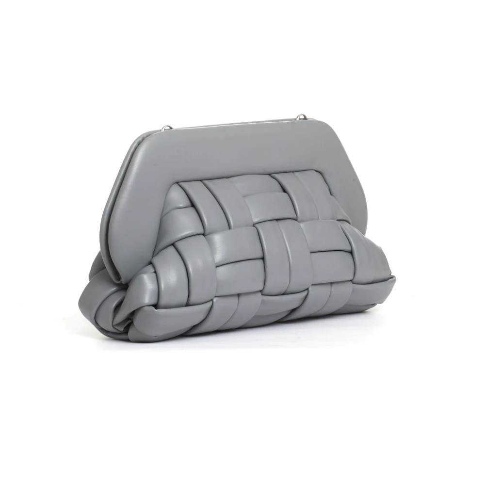 THEMOIRè Grijze geweven clutch tas Gray Dames