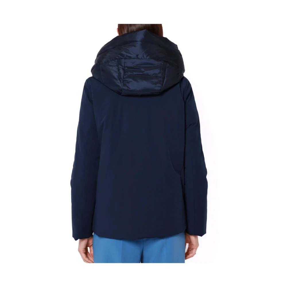 Emme DI Marella Korte Blauwe Winterjas met Capuchon Blue Dames