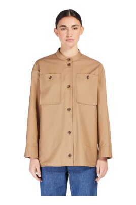beige-mandarin-krage-vattenavvisande-jacka