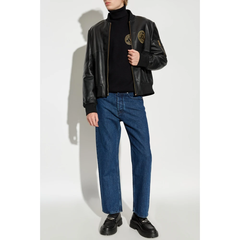 Versace Jeans Couture Turtleneck met logo Black Heren
