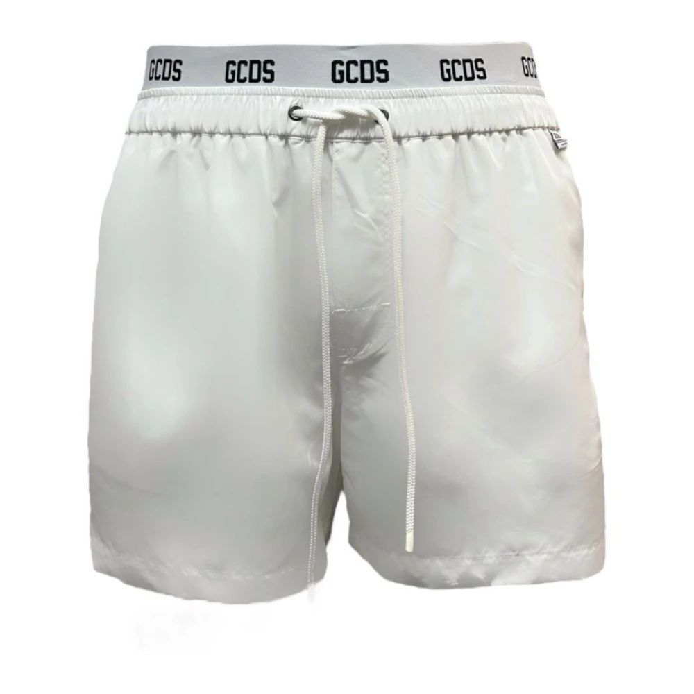 Gcds Beachwear, Male, S, Beachwear B1em3903aw1-10 White