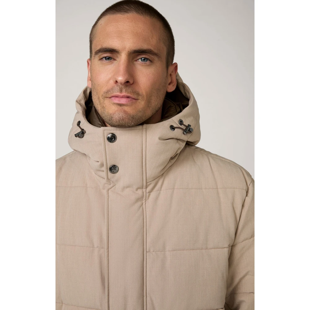 Joop! Gewatteerde heren winterjas met capuchon Brown Heren
