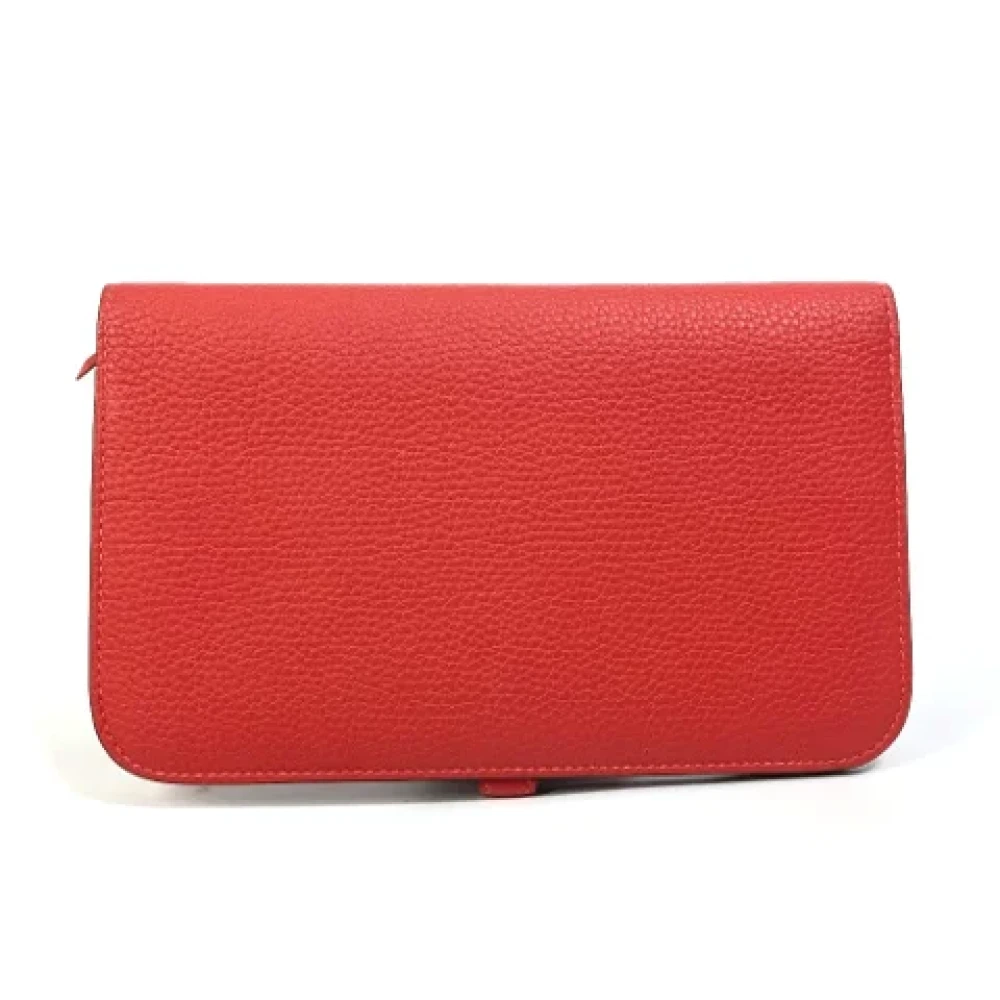 Hermès Vintage Pre-owned Leather wallets Red Dames