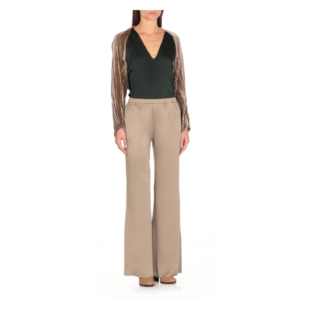 Antonelli Firenze Beige Velvet Shawl Sweaters Beige Dames