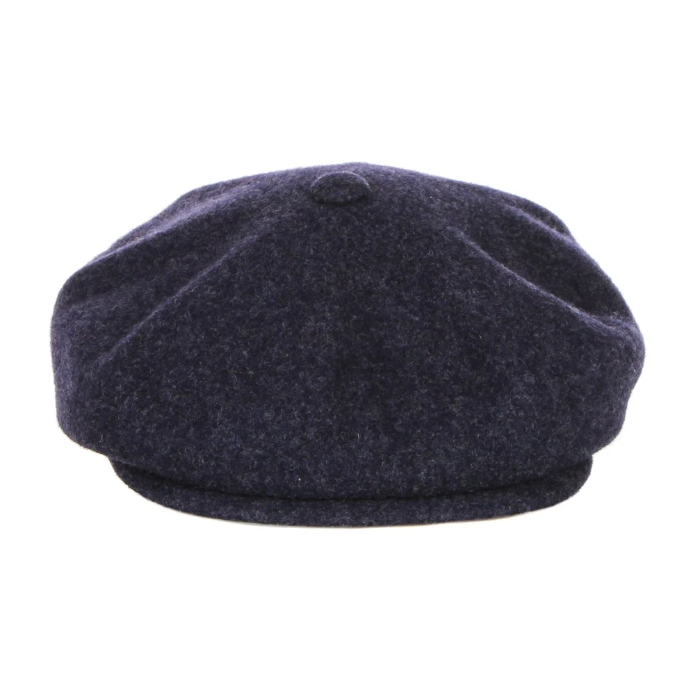 Kangol Navy Marl Wol Flat Cap Hoed Blue Heren