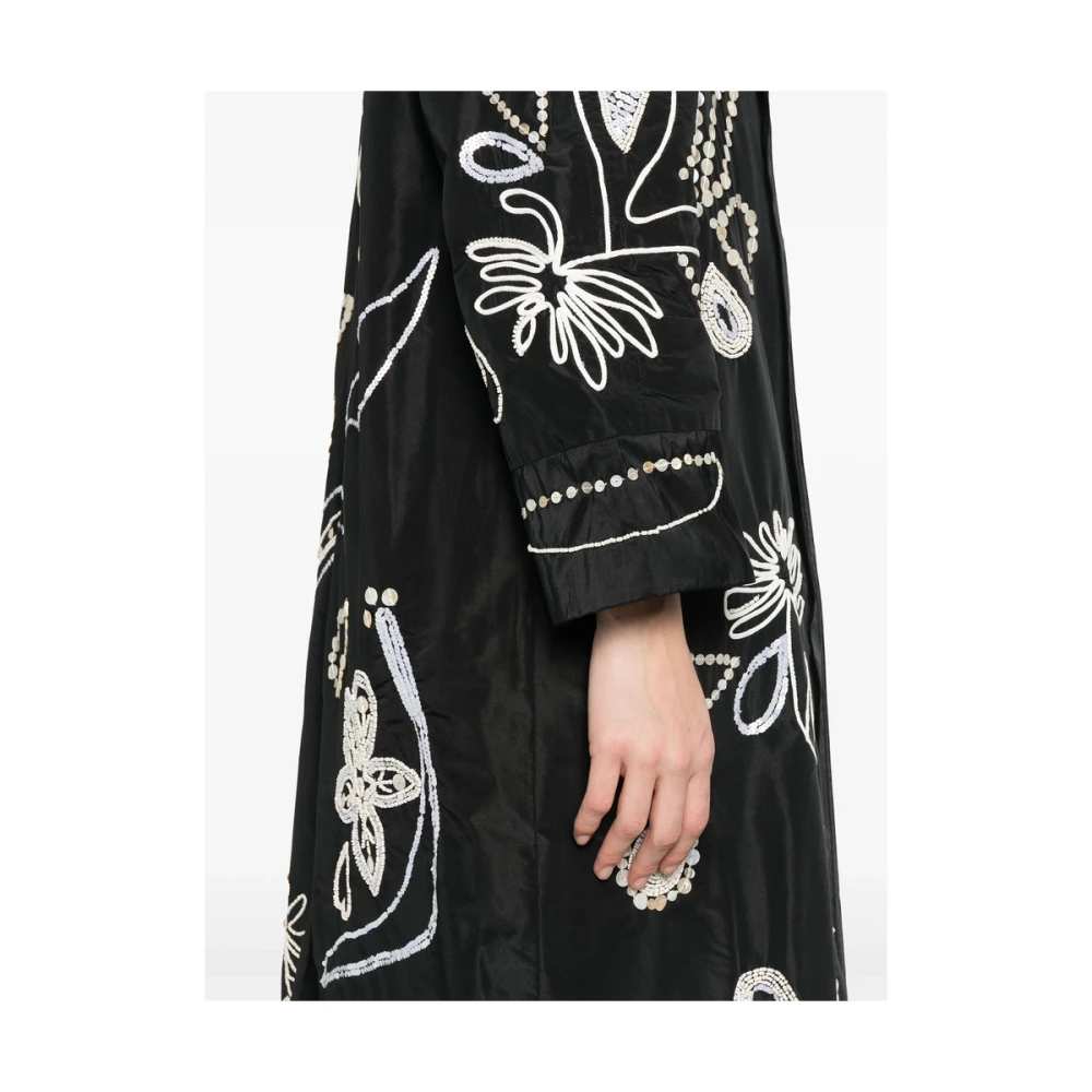 Forte Zwarte regenkleding met kraalversiering Black Dames
