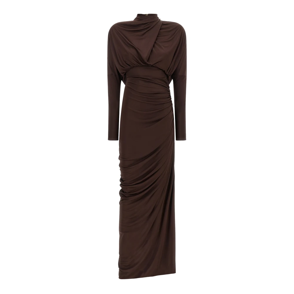 Balmain Donna Abito Lungo In Jersey Marrone It Taglia 42- Mytheresa - Immagine 3