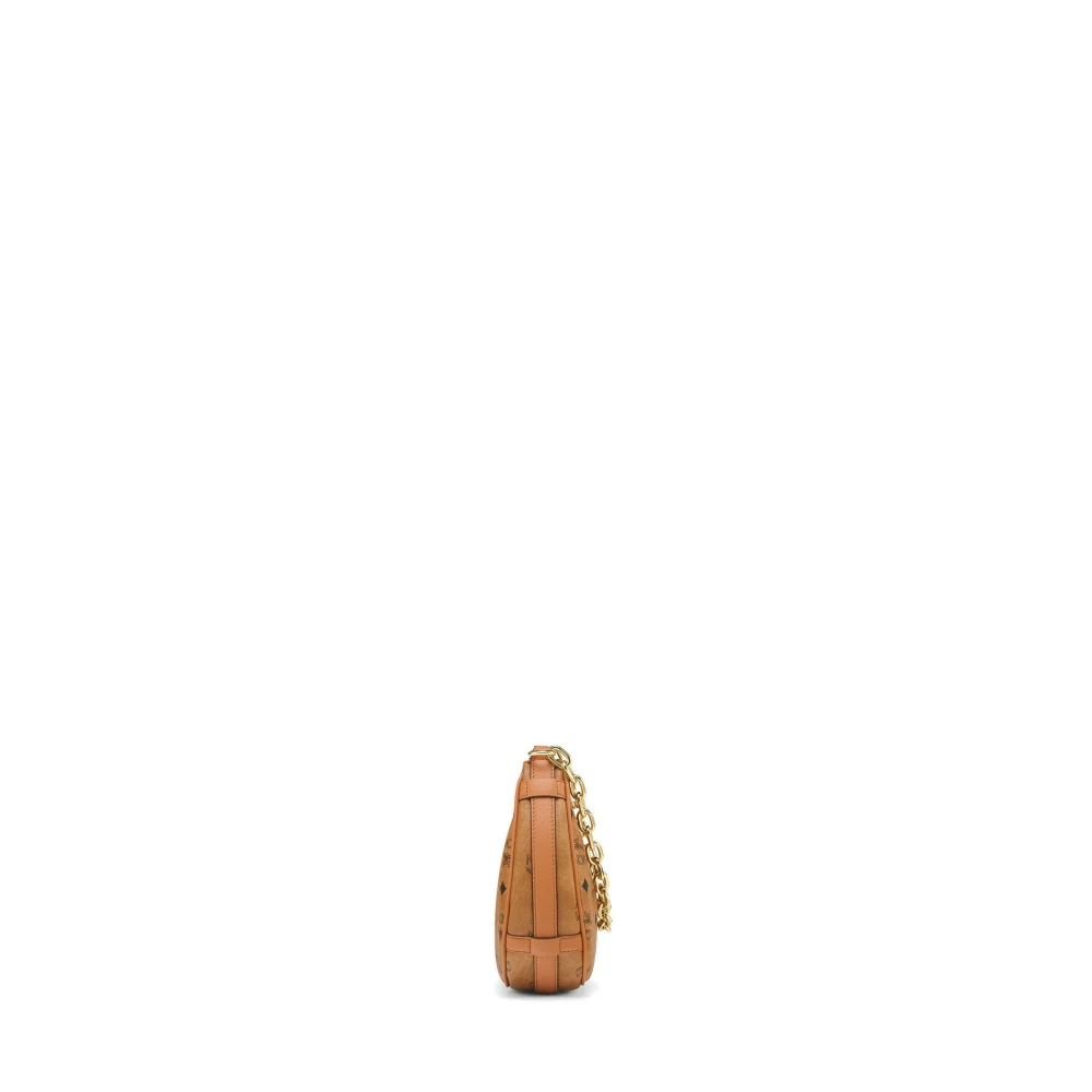 MCM Aren sikkelvormige Hobo in Visetos Brown Dames