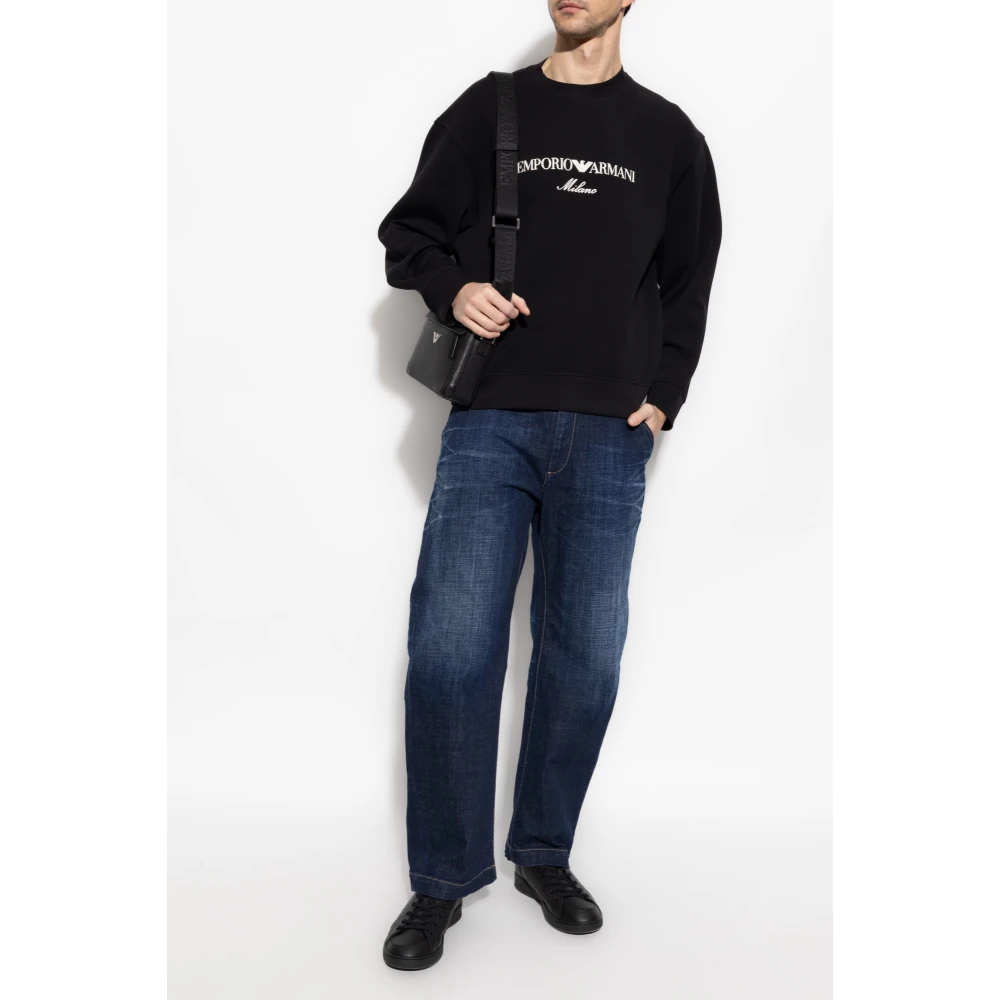 Emporio Armani Sweatshirt met logo Blue Heren
