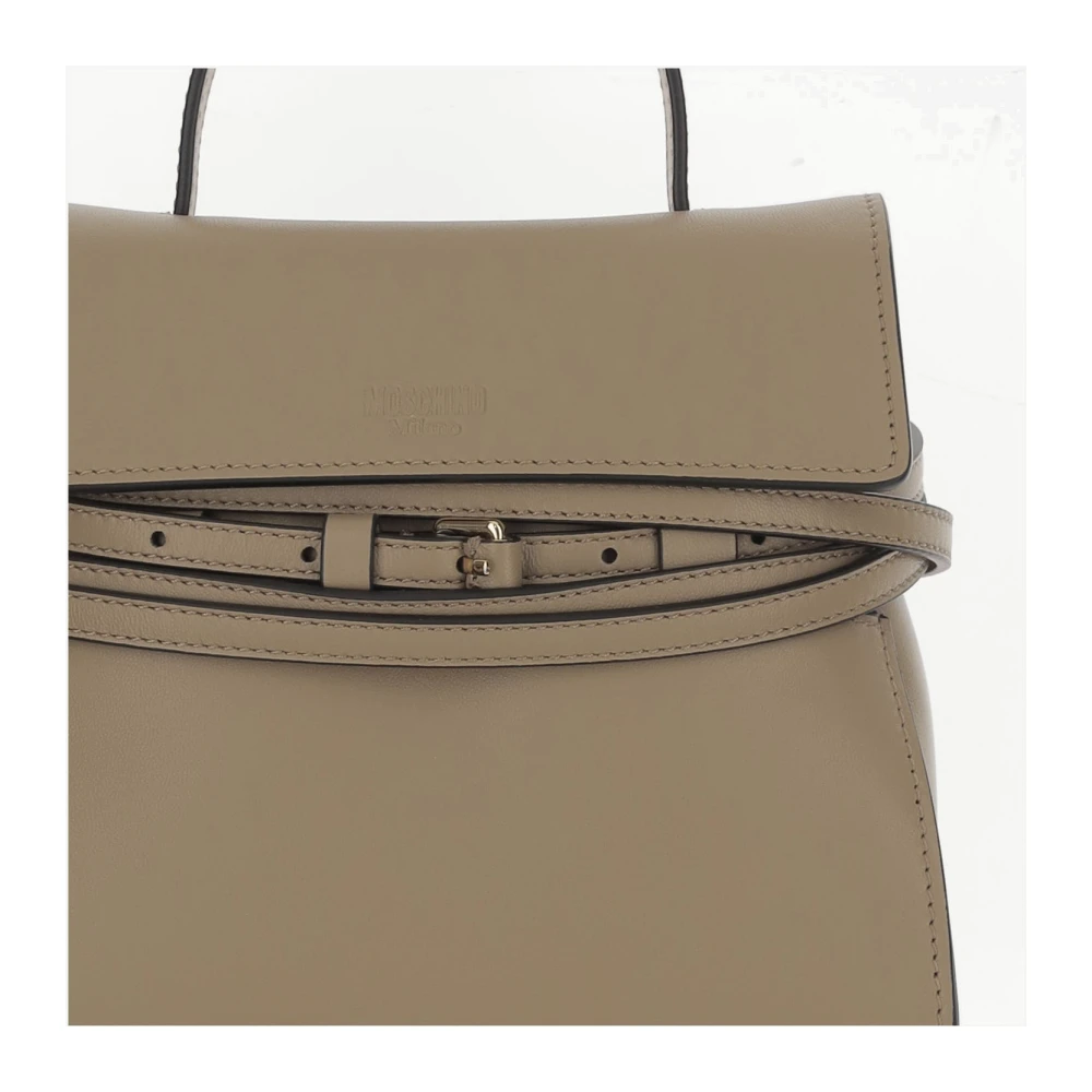 Moschino Schoudertas van schapenleer met klep Beige Dames
