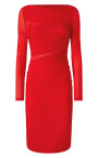 robe-rouge-col-bateau-coupe-slim