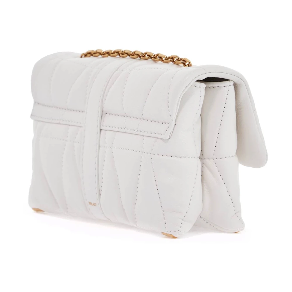 Versace Gewatteerde Nappa Leren Mini Tas White Dames