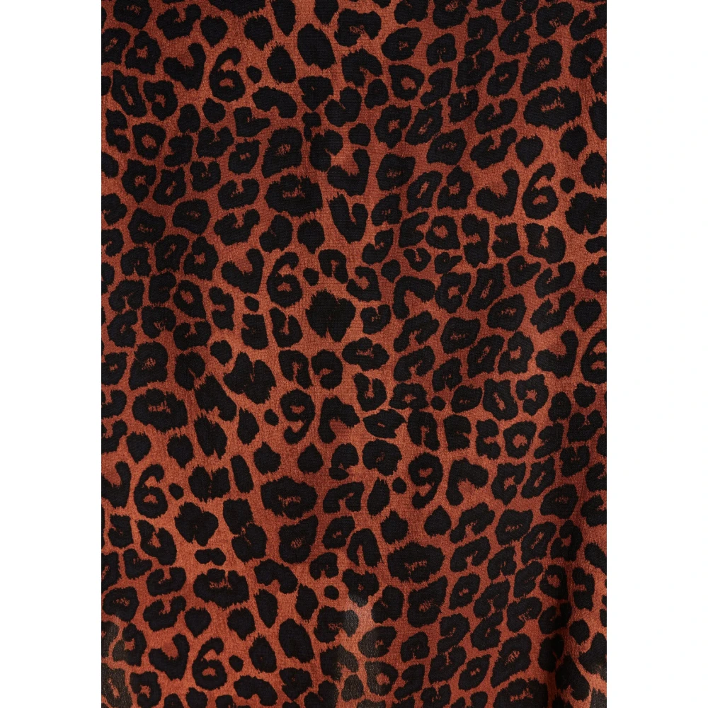 La Fée Maraboutée Luipaardprint Korte Jurk Brown Dames
