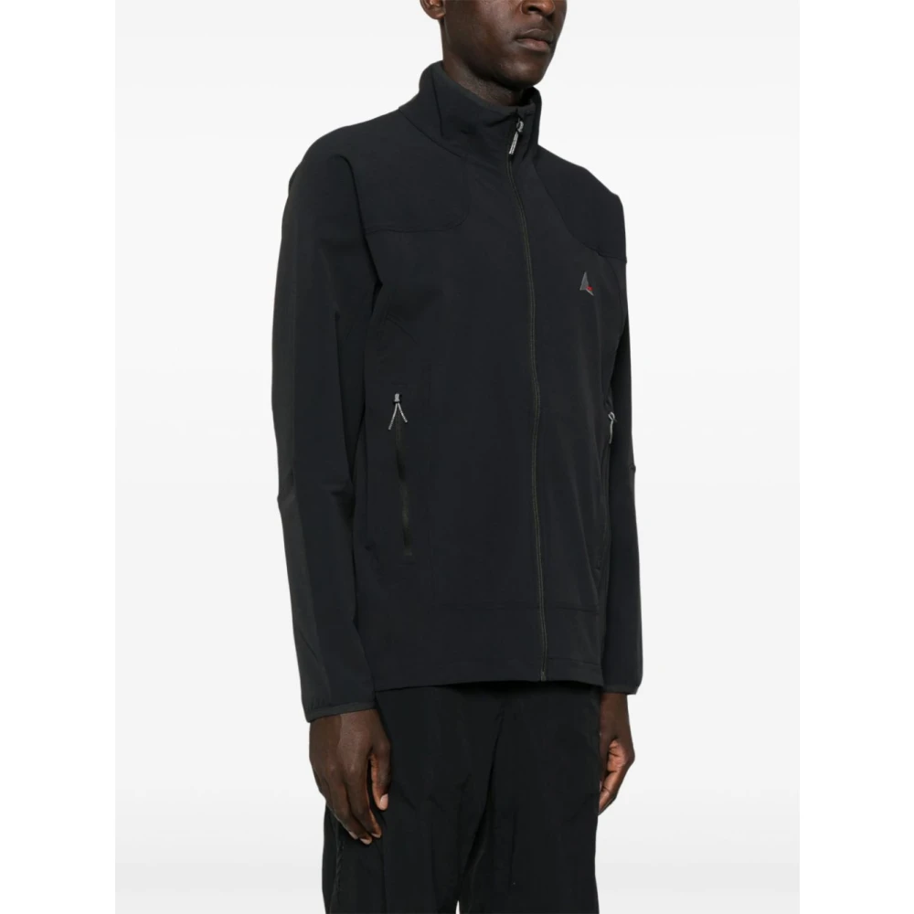 ROA Zwarte Softshell Jas met Logo Grafisch Black Heren