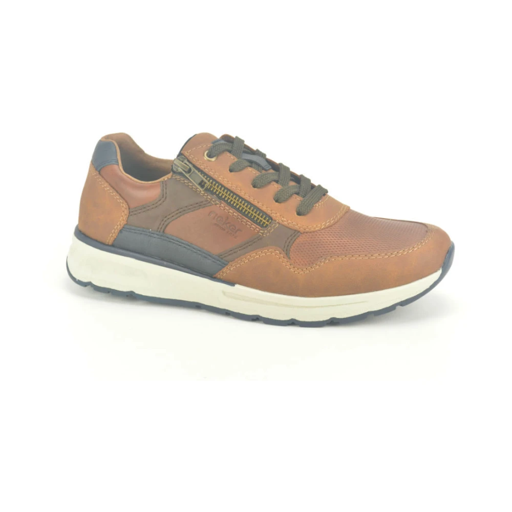 Rieker Stijlvolle Cognac Runner Tiret Heren Schoenen Bruin