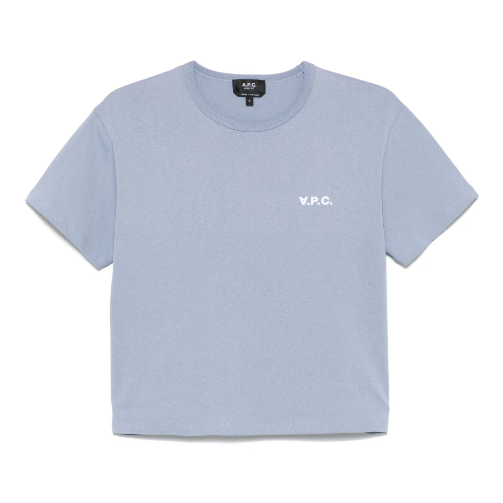 A.p.c. Kleine Flocked Tee Blue Dames