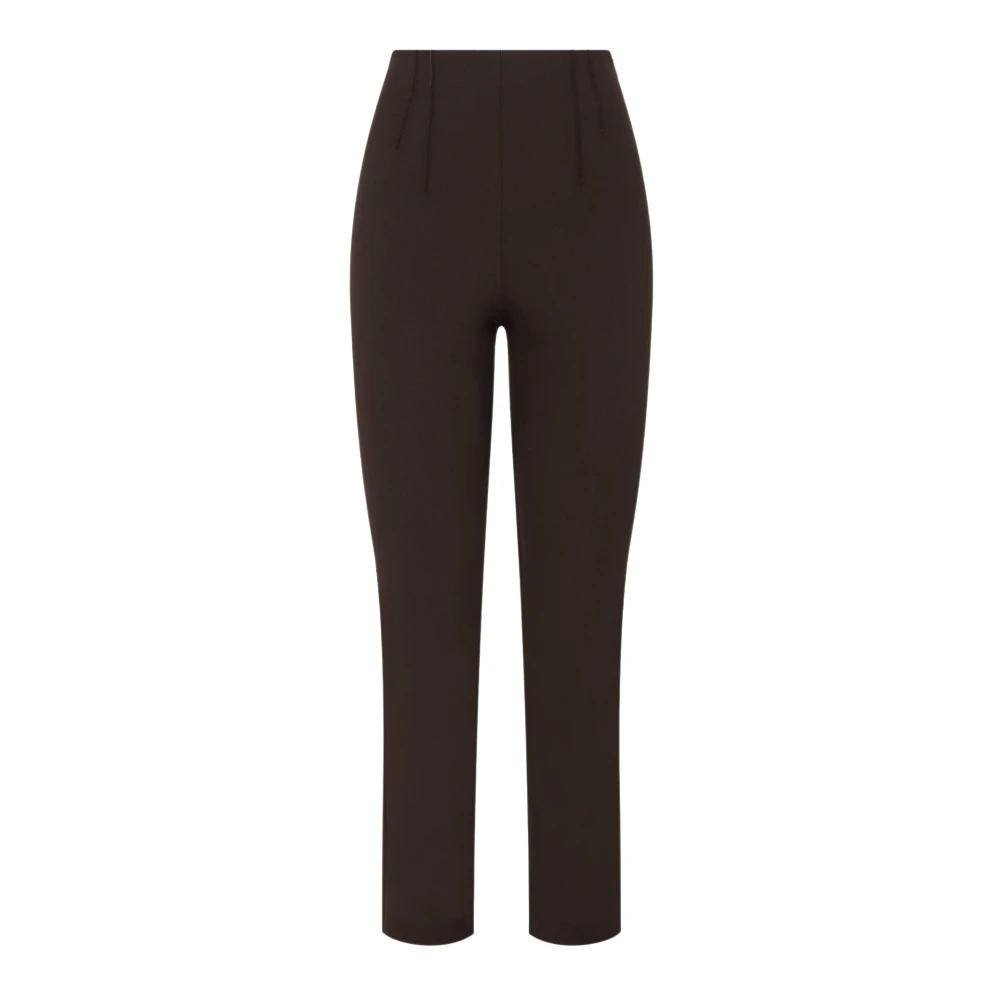 PATRIZIA PEPE Bruine Slim Fit Broek met Plooien Brown Dames