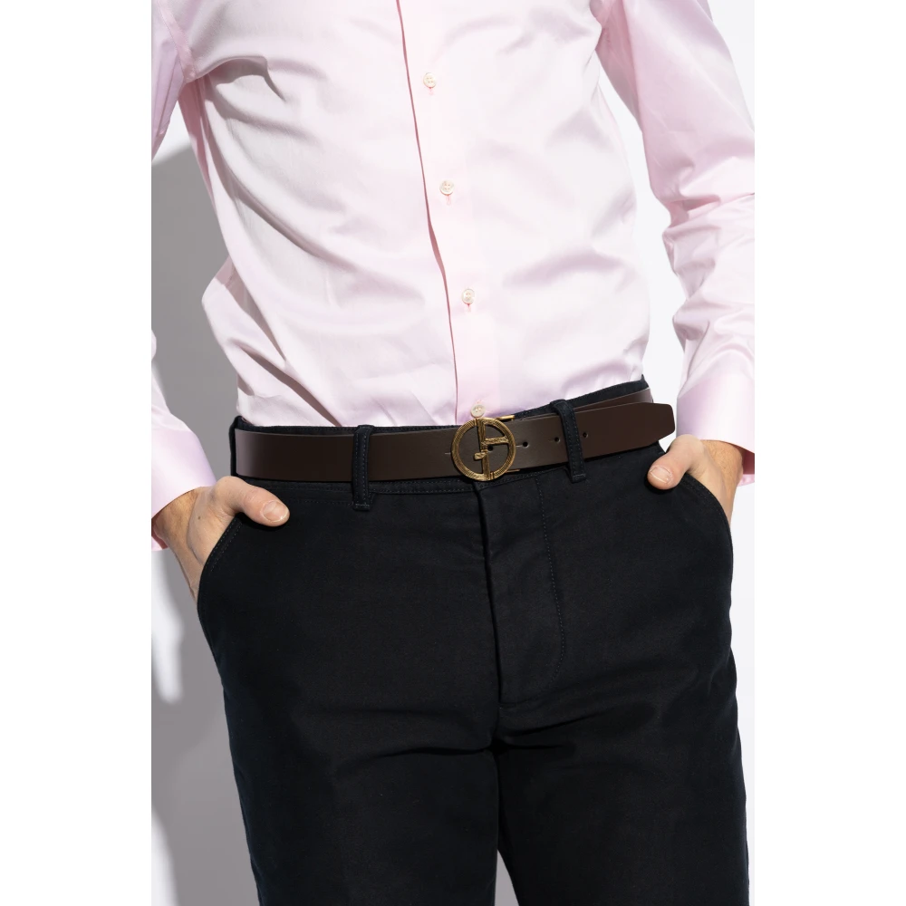 Giorgio Armani Leren riem Brown Heren