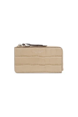 Romy Croc-Embossed Zip Card Case