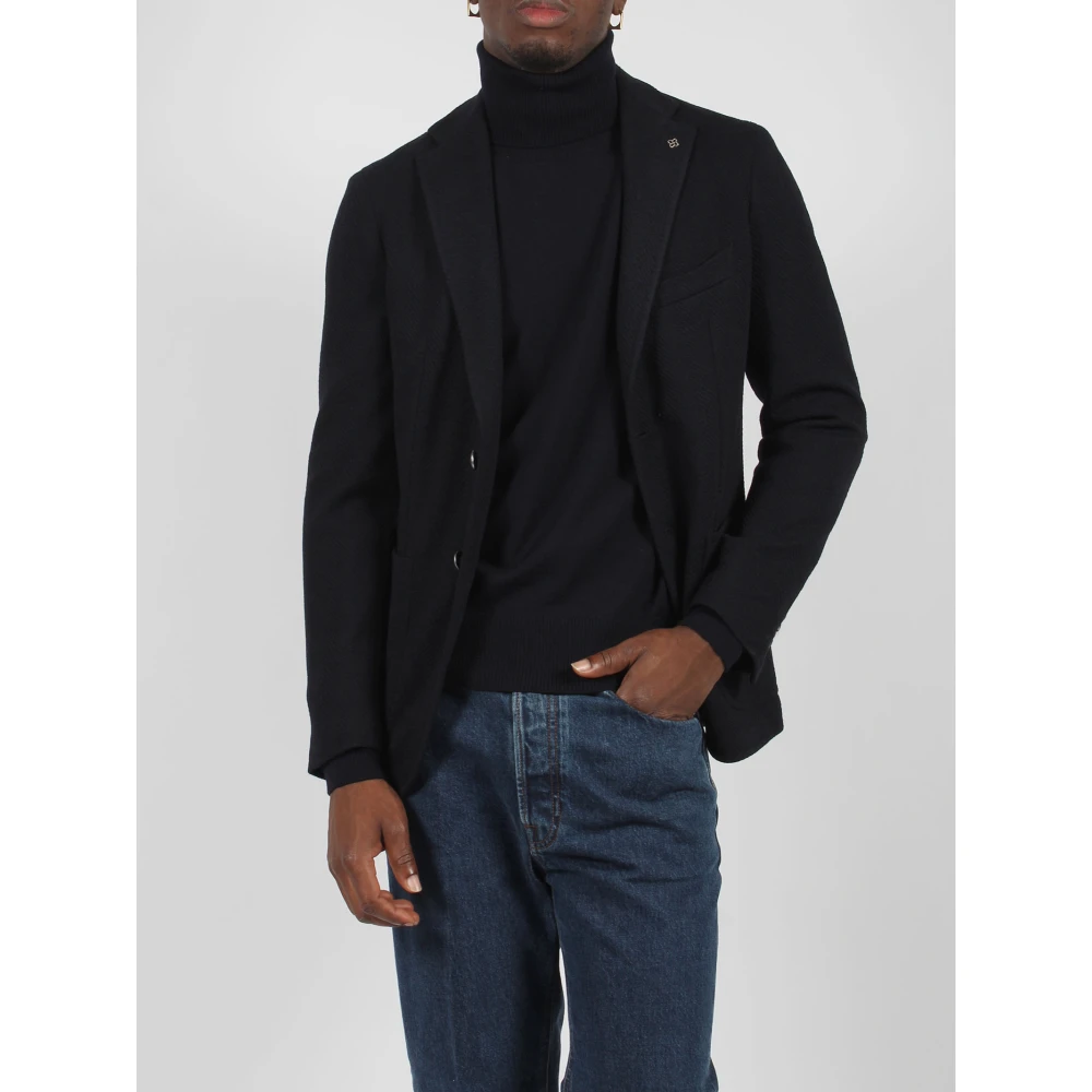 Tagliatore Harris Tweed Blazer Blue Heren