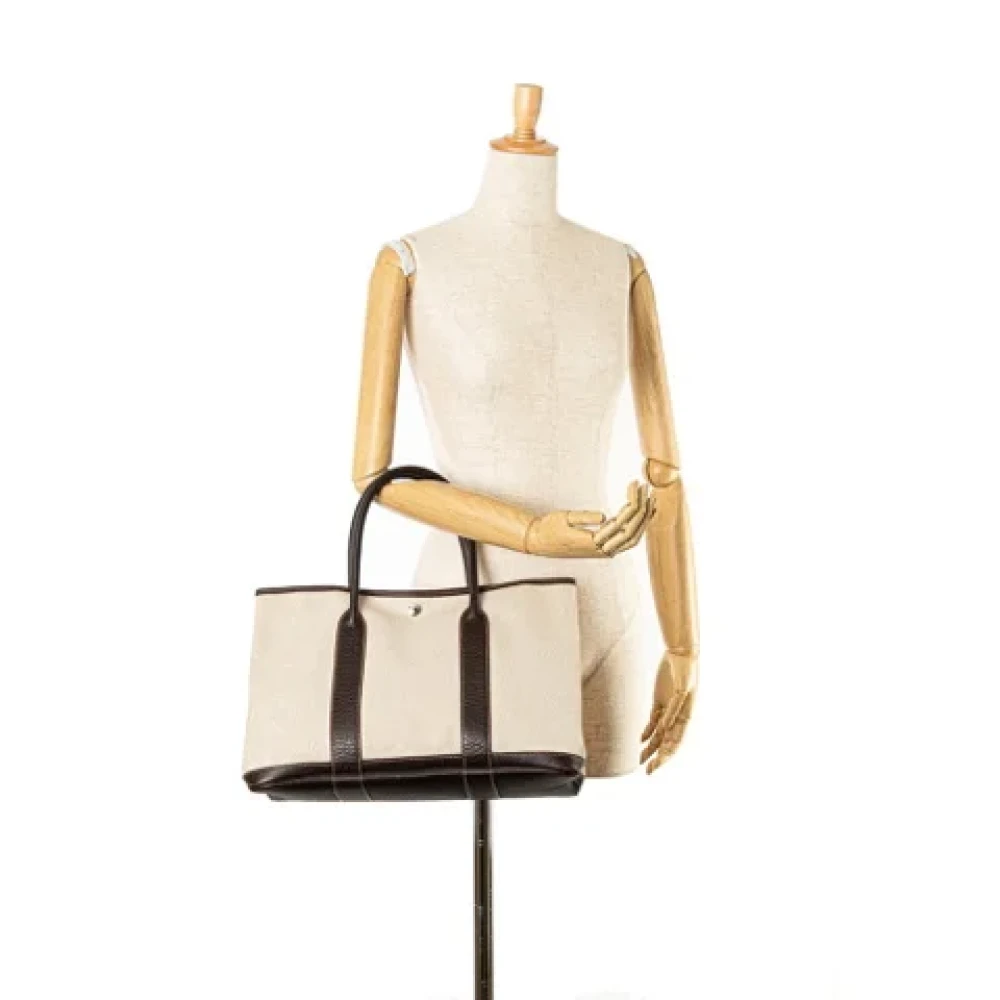 Hermès Vintage Pre-owned Canvas handbags Beige Dames