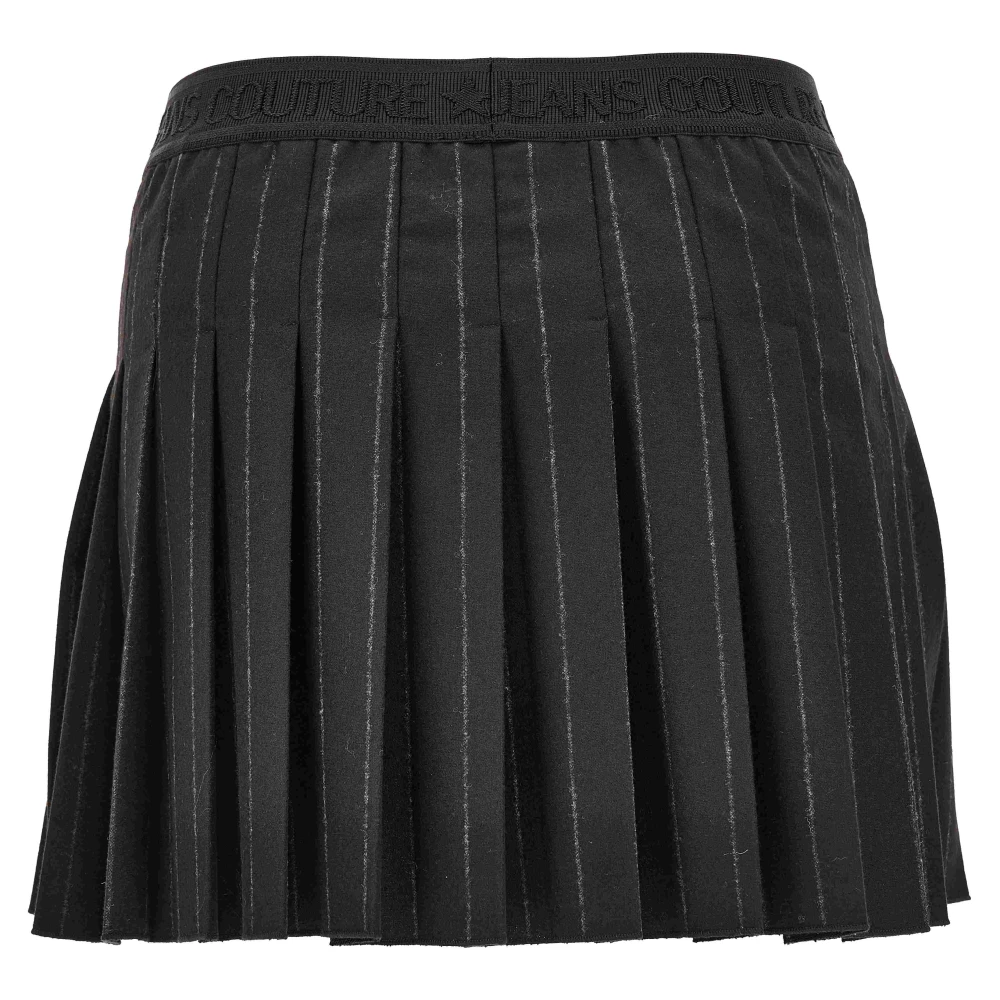 Versace Jeans Couture Tailoring Wool Stripes Mini Rok Black Dames