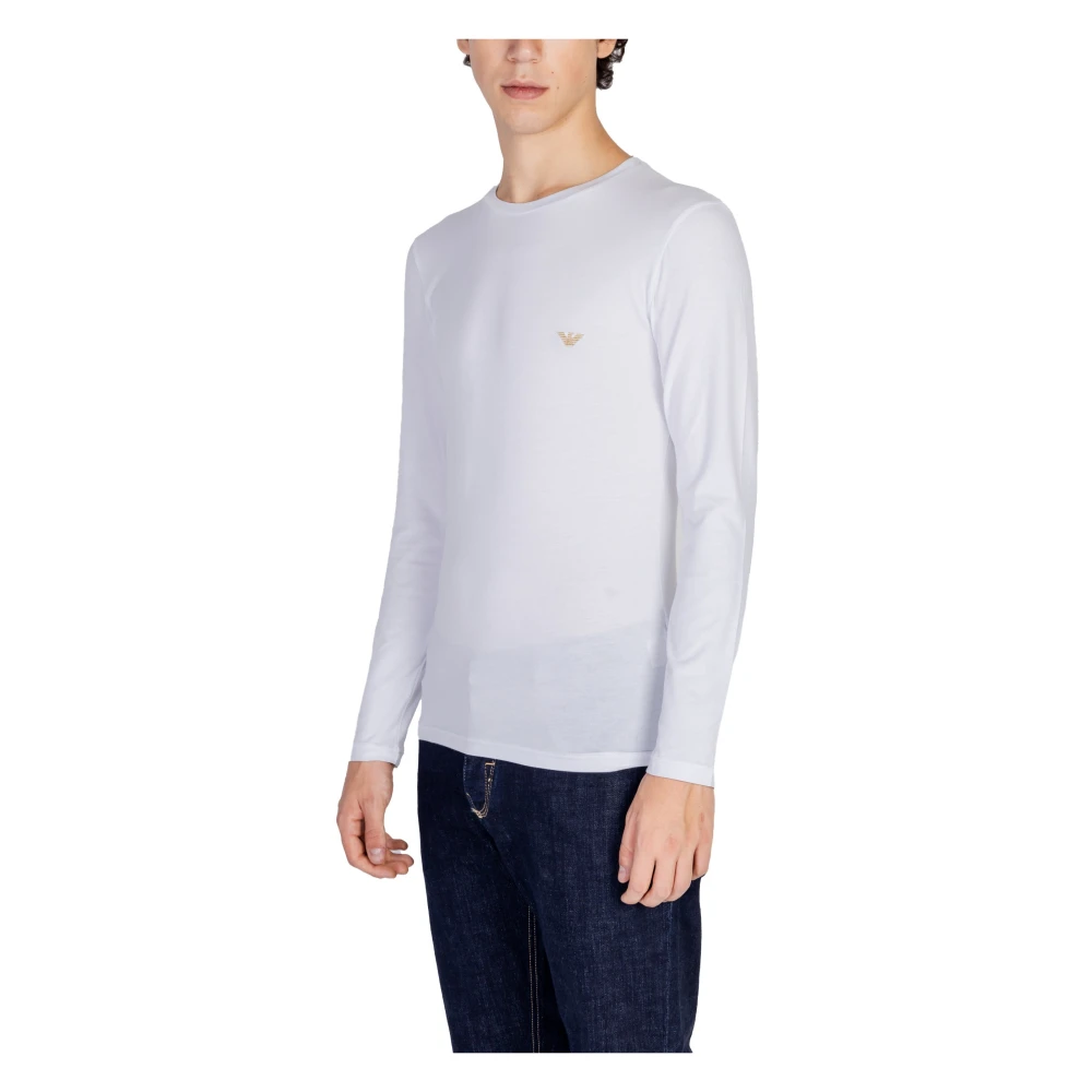 Emporio Armani Witte Lange Mouw Gebreide Kleding White Heren