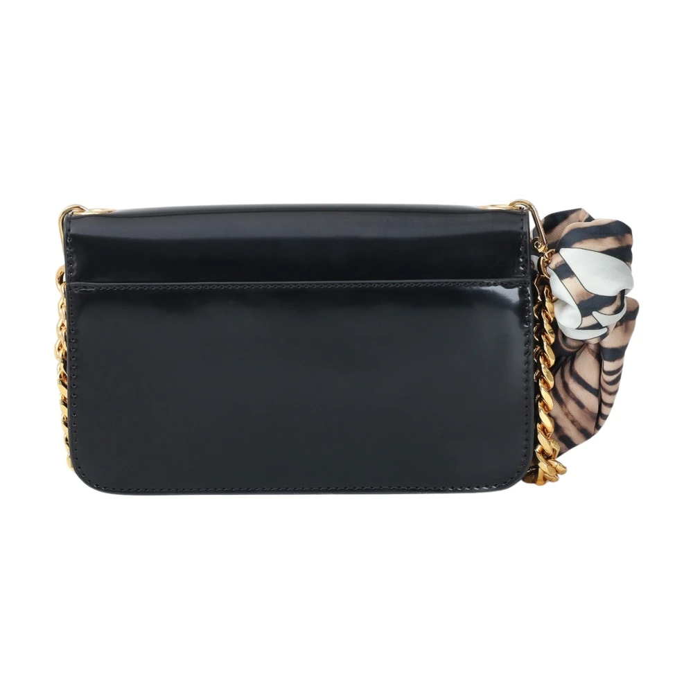 Just Cavalli Zwarte schoudertas met dierenprint sjaal Black Dames