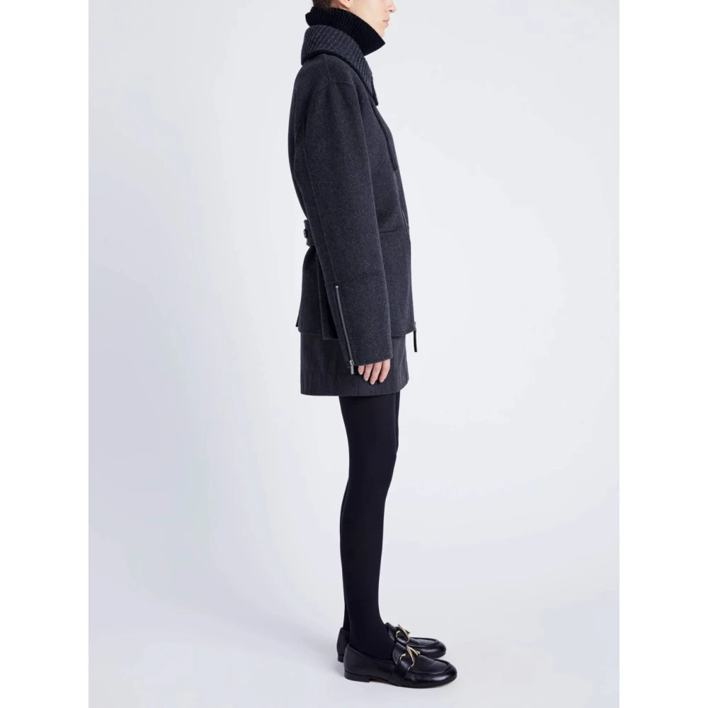Proenza Schouler Pinstripe Melton Poppy Jas Gray Dames