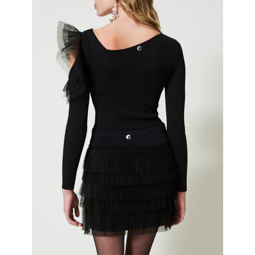 Actitude Zwarte Cut Out Trui Black Dames