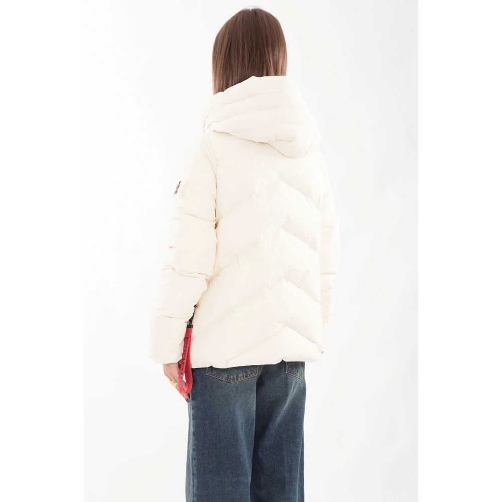 Afterlabel Matte Hooded Donsjack in Helsinki White Dames