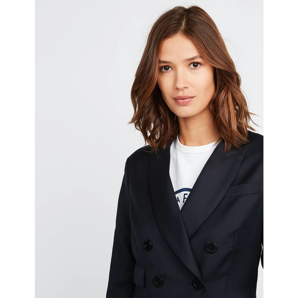 Ines De La Fressange Paris Marineblauwe Maurice wollen jas Niet Langer Gebruikt Blue Dames
