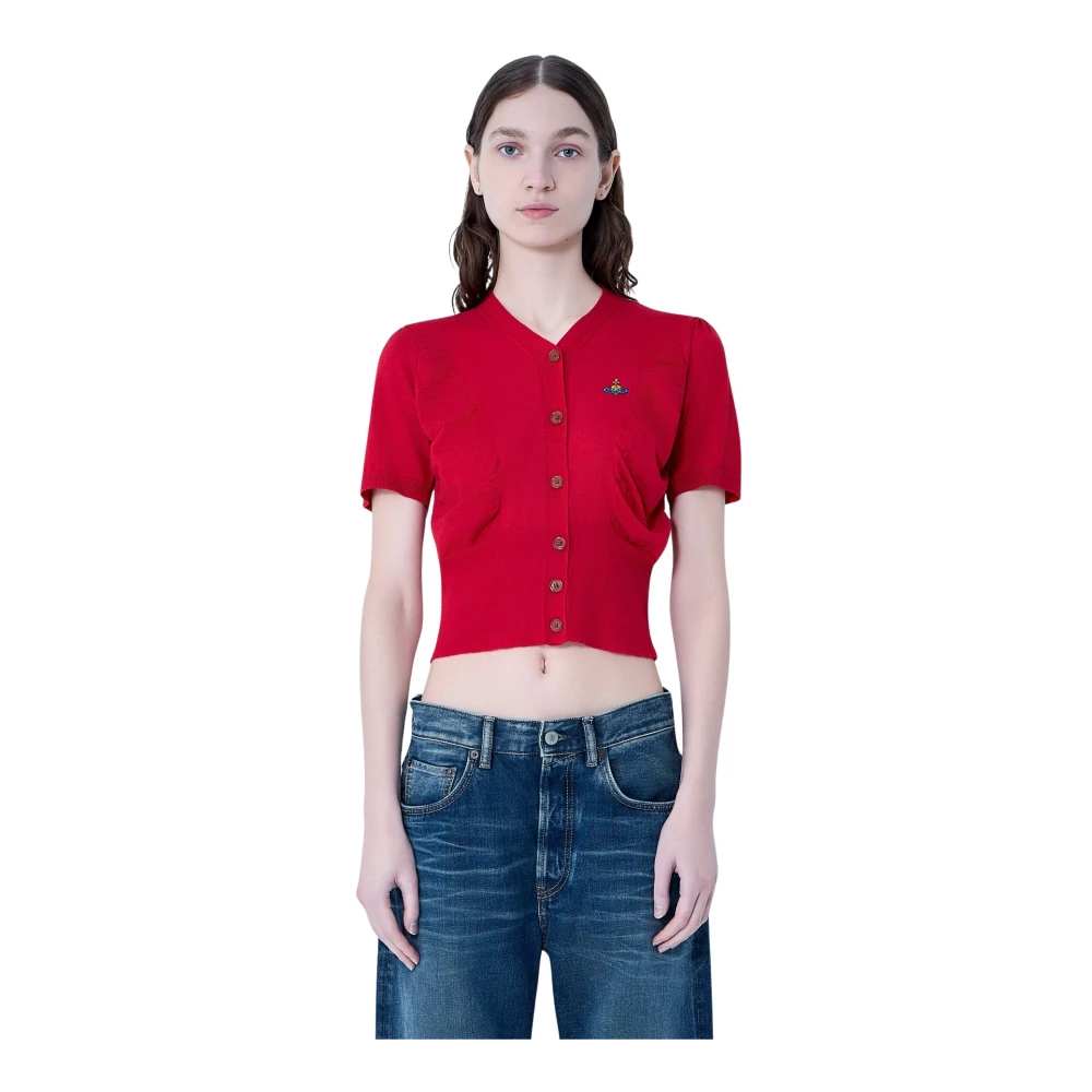 Vivienne Westwood Women's Red Pamela Ruched Cardigan