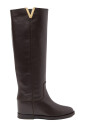 brown-leather-boots-with-gold-v-logo