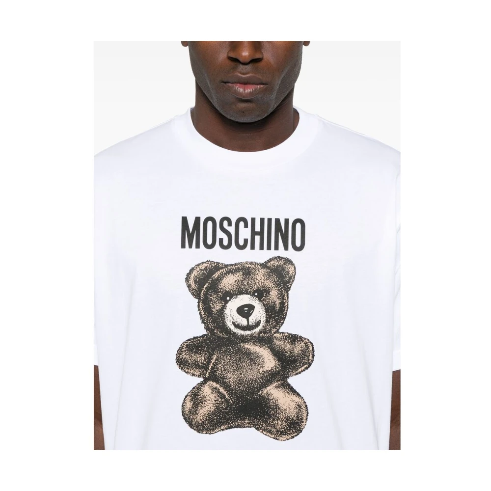 Moschino Witte Crew Neck T-shirt White Heren
