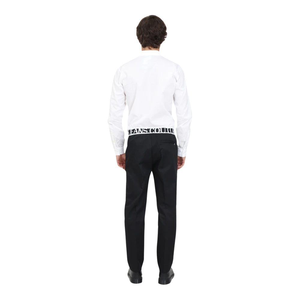 Versace Jeans Couture Zwarte elastische logo broek Black Heren