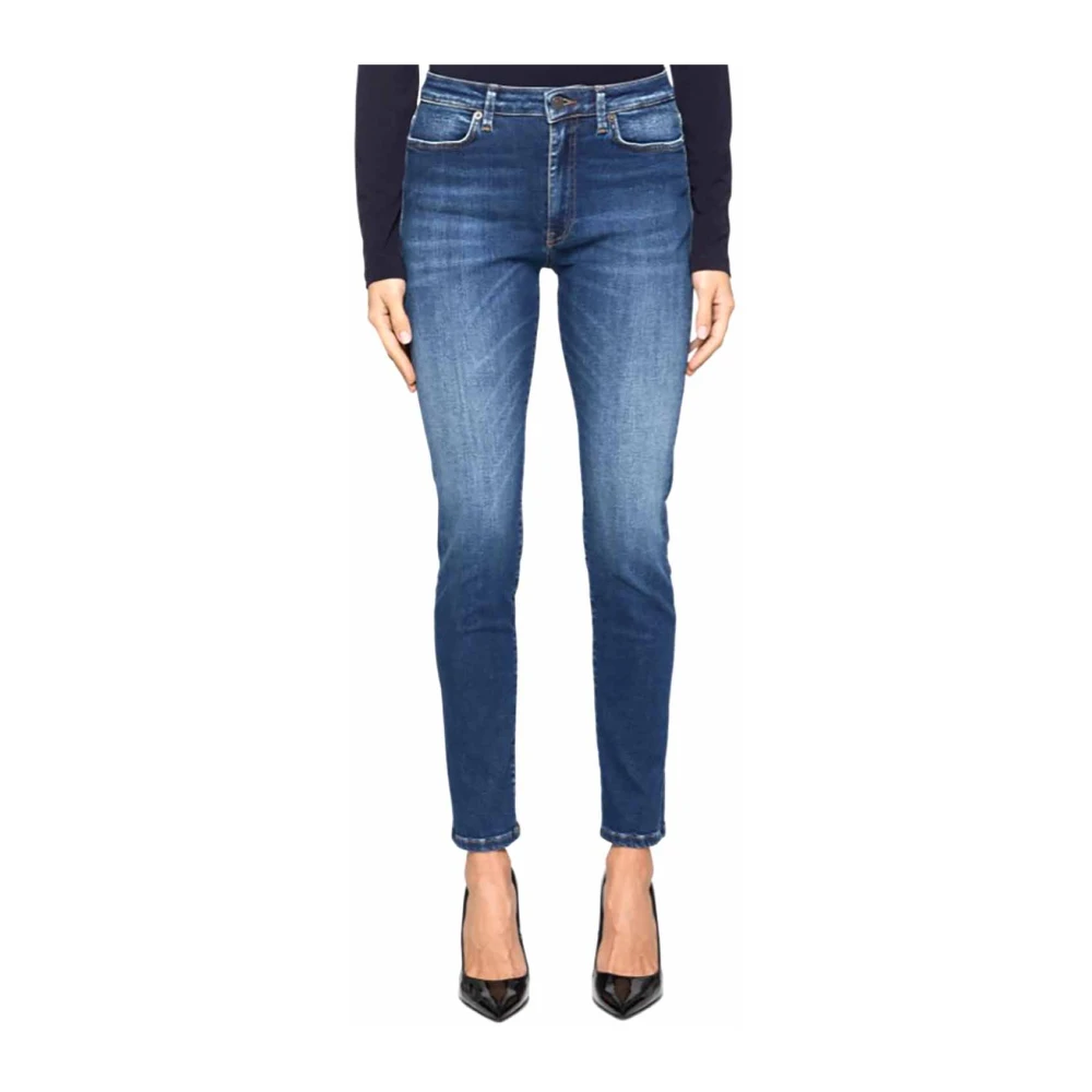 Dondup Skinny Fit High Waist Ankle Length Jeans Blue Dames