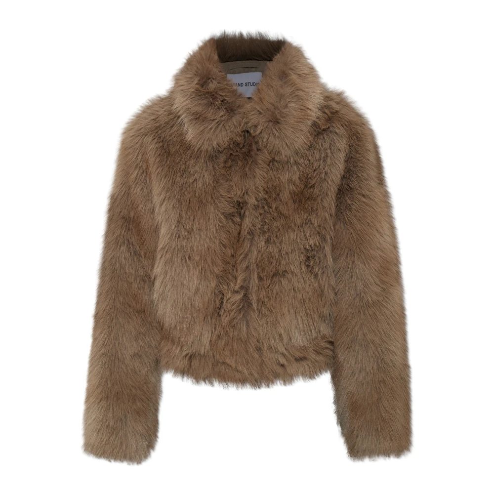 Stand Studio Lena Jacket - Female - Faux Fur & Shearling Jackets - Brown - S - Jackets