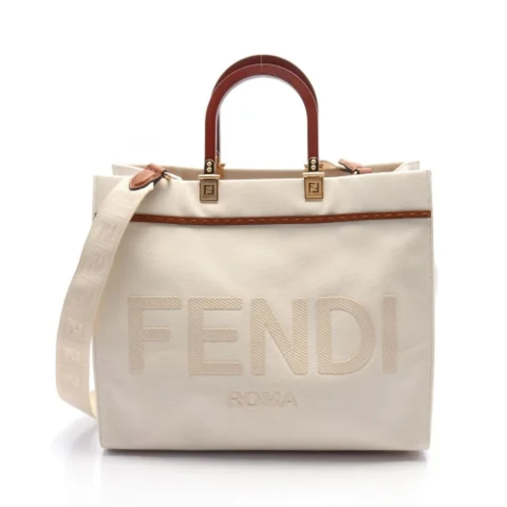 Fendi Vintage Pre-owned Canvas handbags Beige Dames