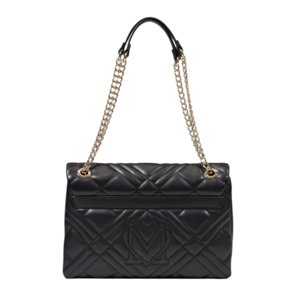 Love Moschino Zwarte schoudertas met clipsluiting Black Dames