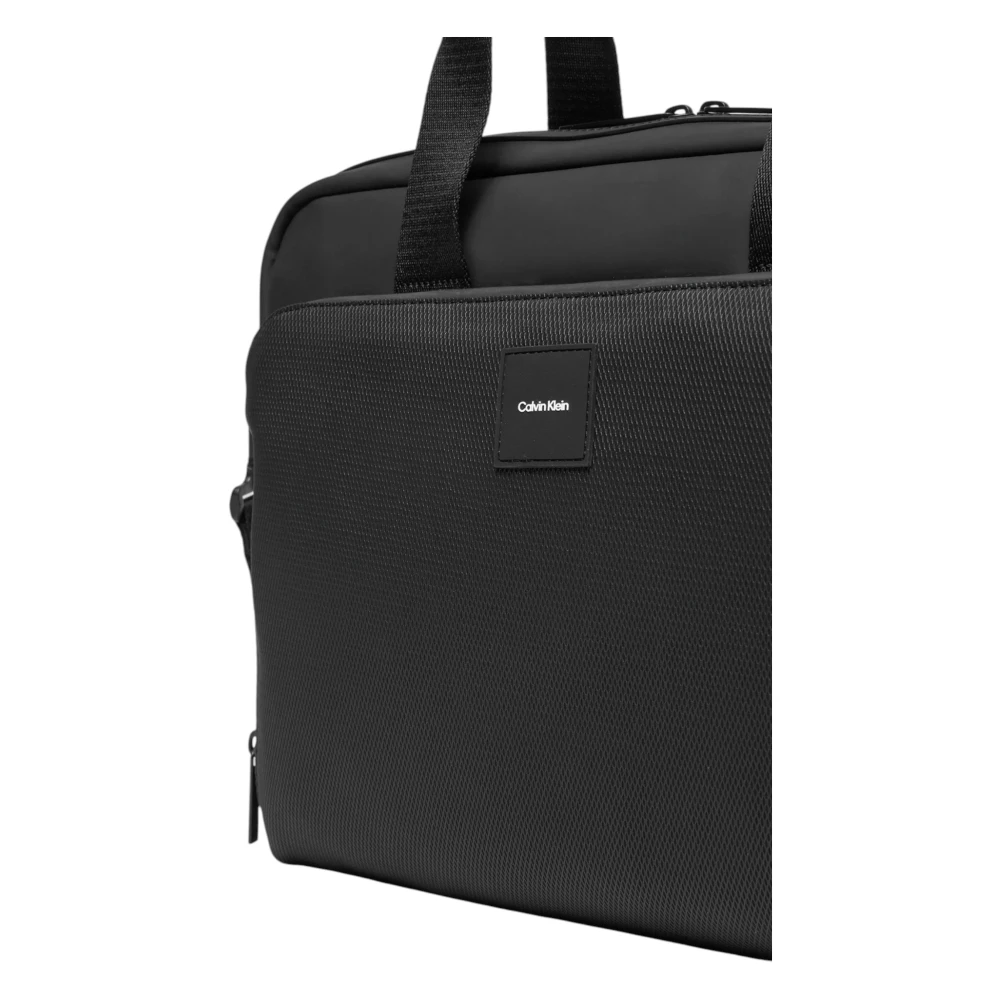 Calvin Klein Zwarte Schoudertas met Rits Black Heren