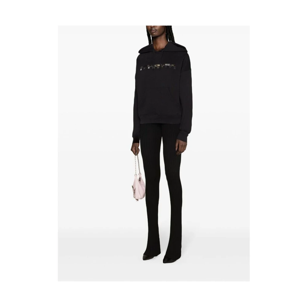 Mugler Sweatshirt met capuchon en logo Black Dames