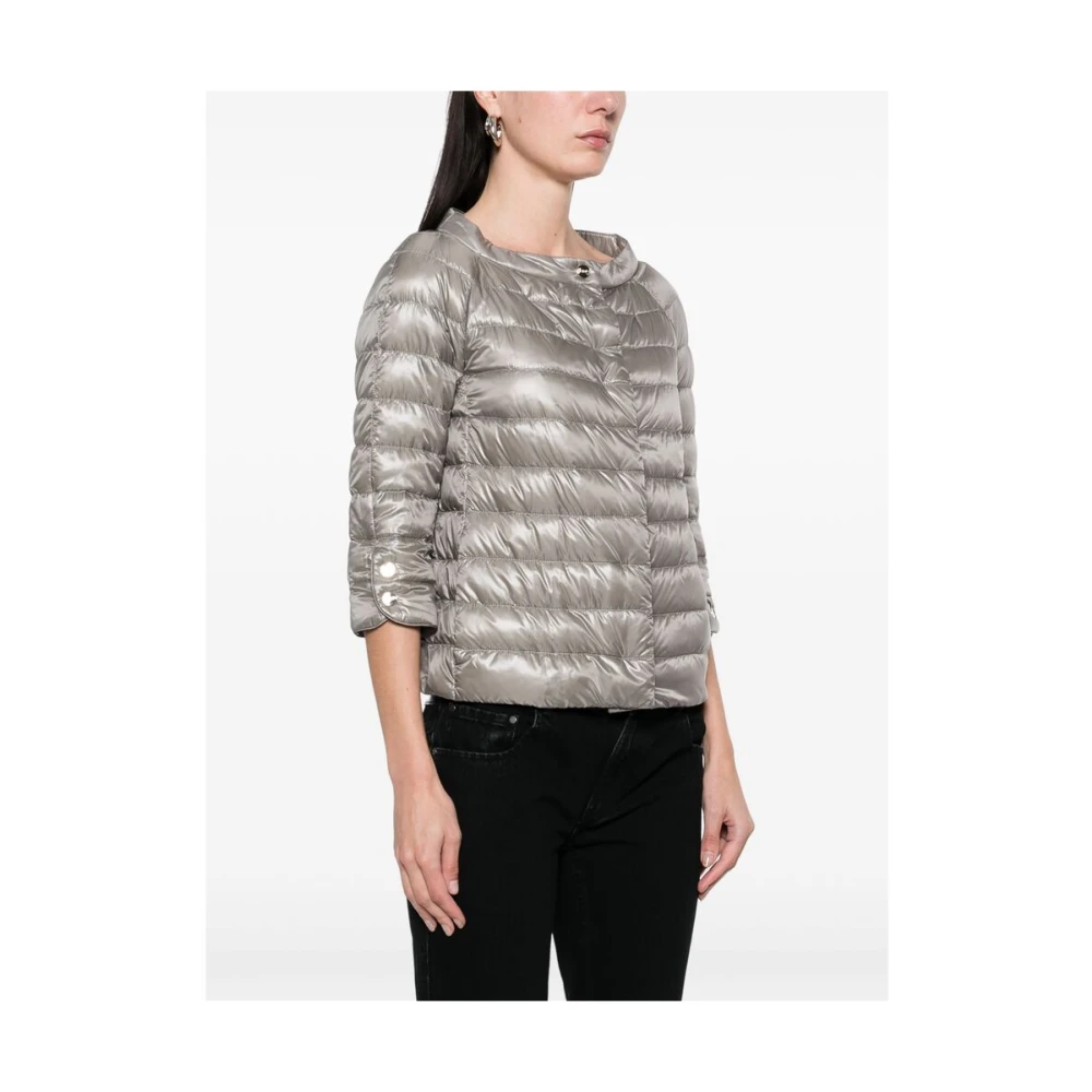 Herno Verborgen drukknoopsluiting lichtgewicht jas Gray Dames