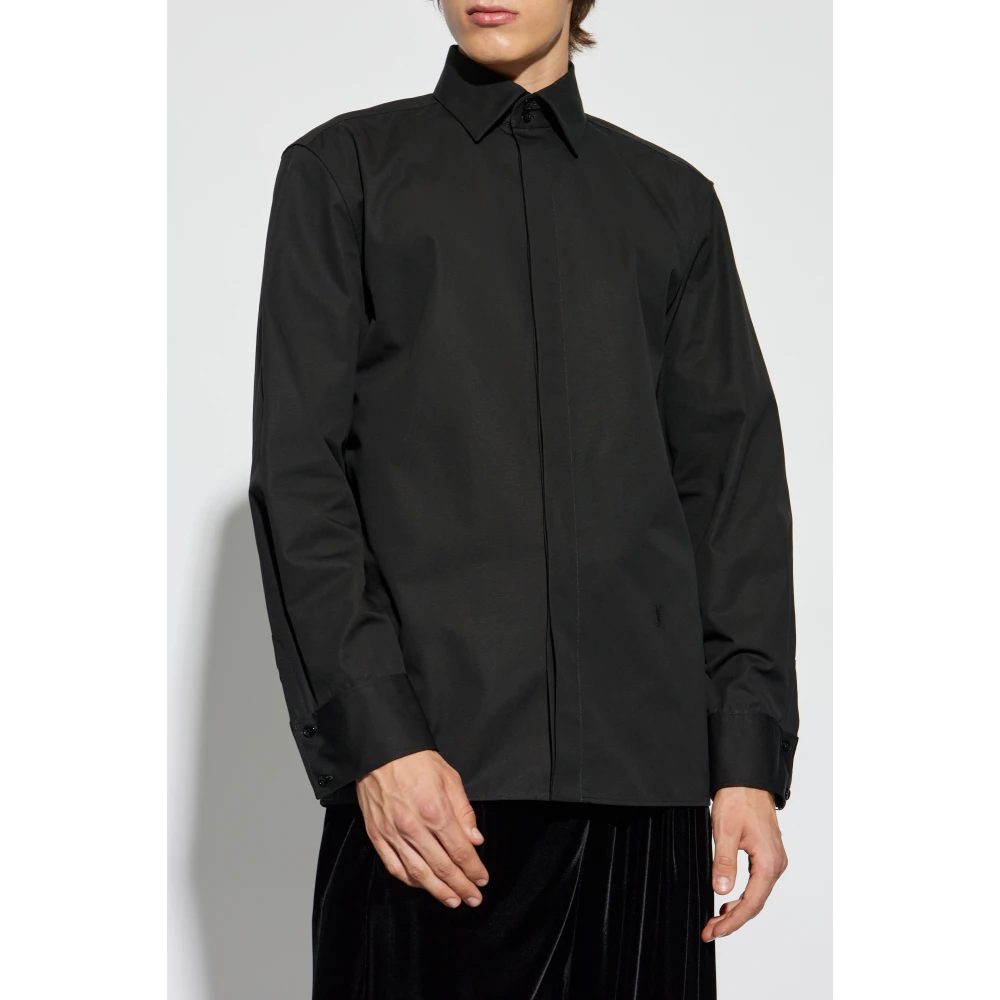 Saint Laurent Katoenen Overhemd Black Heren